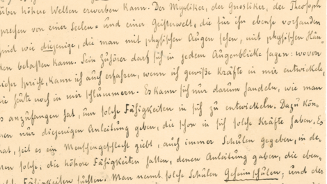 Manuskript von Rudolf Steiner aus dem Jahr 1904. Foto: Rudolf Steiner Archiv.